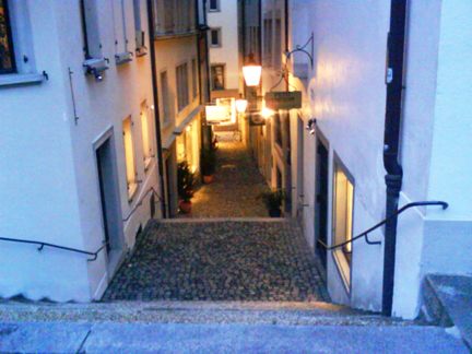 zuerich picturesque old town with little and nice narrow streets