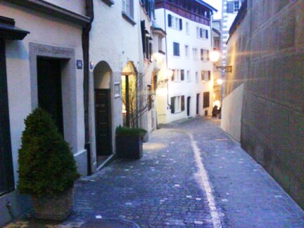 zuerich picturesque old town with little and nice narrow streets