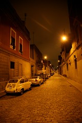 España, Barcelona : calle, la noche.