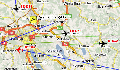 Süddeutschland Beobachten Flugverkehr Echtzeit Zuerich Radar Google Maps Diplomarbeit Zürcher Hochschule für angewandte Wissenschaft