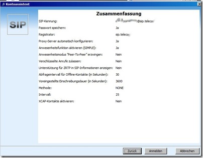 SIP Open Source Jitsi: Account settings 2